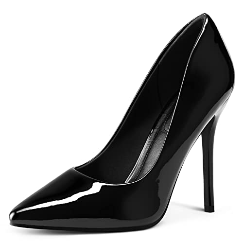 mysoft Women's High Heels Pumps Closed Pointed Toe Stiletto 4IN Heels Dress Wedding Shoes