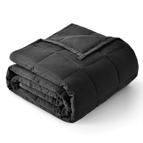 Topblan Weighted Blanket for Adults, Breathable Cooling Weighted Blanket, High Breathability Blanket 12lbs, Soft Material with Glass Beads for All Season, Sofa Bed, 48"x72" Twin Size, Black