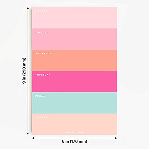 Bliss Collections Weekly Planning Pad, Desk Calendar - Pink - Undated Tear-Off Sheets Notepad - Calendar, Organizer, Scheduler for Goals, Tasks, Ideas, Notes & To-Do Lists - 8.5" x 11", 50 Sheets