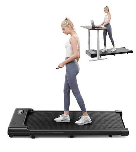 THAILE Walking Pad, Under Desk Treadmill 300+ lbs Capacity, 3 in 1 Portable Treadmill for Home, Office with LED Display, 2.5 HP Mini Treadmill for Small Spaces Black