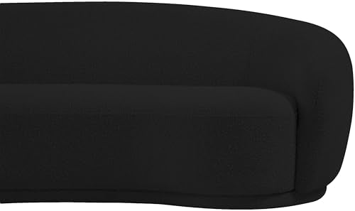 Meridian Furniture 693Black-S Hyde Collection Modern | Contemporary Boucle Fabric Upholstered Sofa, Black, 89.5" W x 38" D x 27.5" H