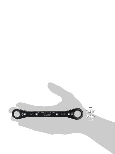 Klein Tools 68202 Ratcheting Box Wrench, Made in USA, 1/2-Inch x 9/16-Inch with Reverse Ratcheting and Chrome Plated Finish