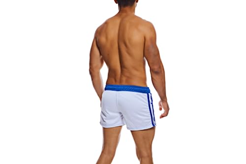Top Spot Apparel Men's Swim Trunks Mesh Lined Shorts, Sport Boxer (S, Day White)
