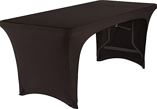 Iceberg Igear Fabric Table Cover, Open Design, Polyester/spandex, 30" X 72", Black