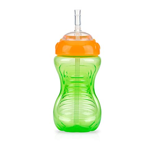 Nuby No-Spill Sippy Cup with Flex Straw for Boys - (3-Pack) 10-Ounce Bottles - Training Sippy Cups for Toddlers 12+ Months