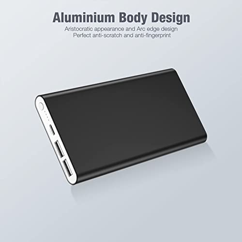 EnergyCell Pilot 4GS Portable Charger 12000mAh Fast Charging Power Bank Dual 3A High-Speed Output Battery Pack Compatible with iPhon14 13 12 11 Samsung S10 and More(Charging Cable Included (Black)