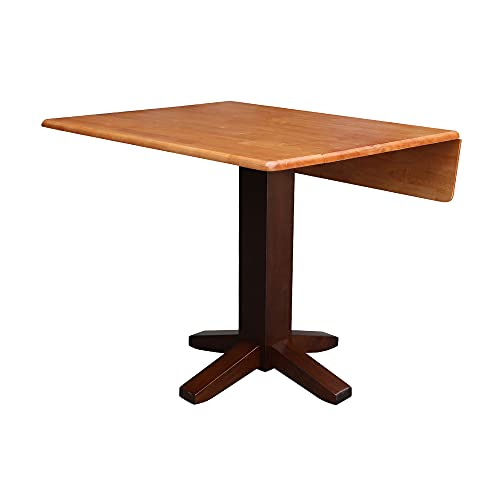 Solid Wood 36" Square Dual Drop Leaf Dining Table, White
