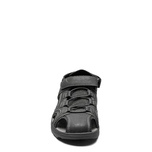 Nunn Bush Men's Huck Sport Closed Toe Fisherman Sandal for Walking, Beach and Outdoor, Charcoal, 12 Wide