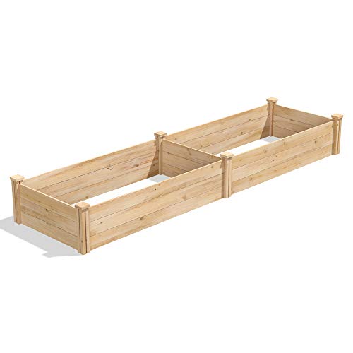 Best Value Cedar Raised Garden Bed Planter 24" W x 96" L x 10.5" H