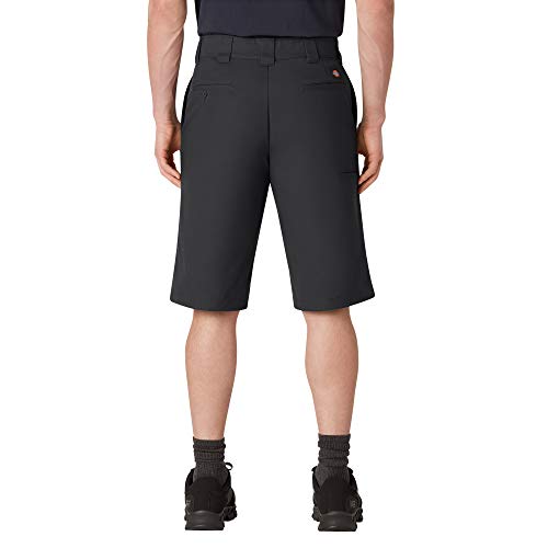 Dickies Men's Big & Tall Big-Tall Cooling Temp-iQ Active Waist Flat Front Shorts, Black, 46