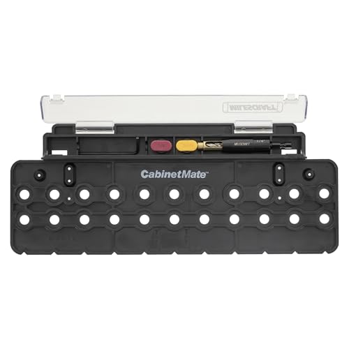 Milescraft 1316 Cabinet Mate Shelf Pin Jig - Shelf Pin Drilling Jig to Create Holes for Wobble Free Shelves. Cabinet Hardware Jig / Drill Guide for Straight Holes