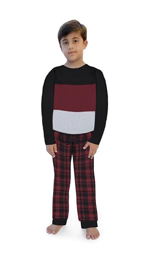 US Angels Dreamlife Boys Pajama Sleepwear Set, Super Soft and Cozy 2 Piece Long Sleeve Pants Set, Maroon, 8