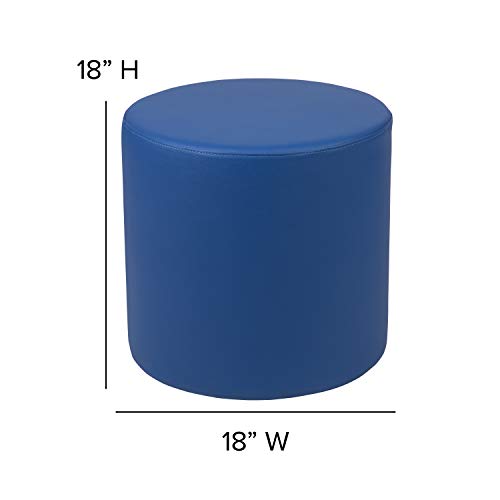 EMMA + OLIVER 18" H Soft Seating Flexible Circle for Classrooms and Common Spaces - Blue