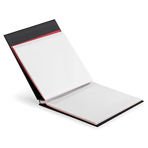 HoneyTolly Large Photo Album Self Adhesive 4x6 5x7 3x5 8.5x11 Scrapbook Magnetic Album DIY Scrap Book Length 13 x Width 12.8 (Inches) 120 Sticky Pages Linen Cover DIY Photo Album (Red)