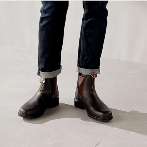 Blundstone Unisex Dress Series 1306 Chelsea Boots for Men and Women, Wide Chisel Toe Boots with Cushioned Midsole and Premium Leather, Rustic Brown, 8.5 US Men / 10.5 US Women / 7.5 AU