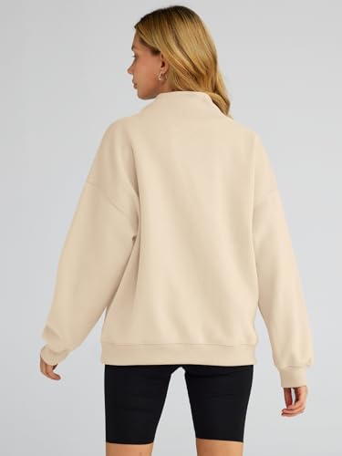 Trendy Queen Womens Oversized Sweatshirts Preppy Clothes Turtleneck Pullover Fleece Hoodies Tops 2024 Fall Fashion Outfits Y2K Pink S