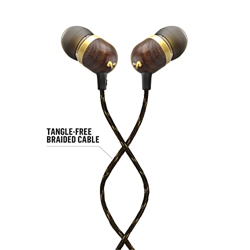 House of Marley Smile Jamaica: Wired Earphones with Microphone, Noise Isolating Design, and Sustainable Materials, Brass