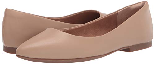 Amazon Essentials Women's Pointed-Toe Ballet Flat, Blush, 10