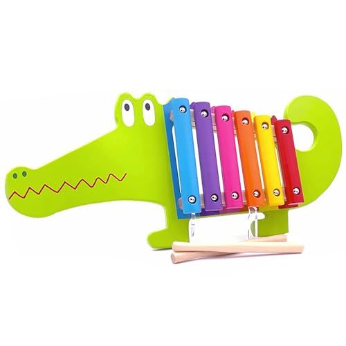 Orange Tree Toys: Xylophone: Crocodile - Wooden Musical Instrument Toy w/ 2 Drumsticks, Animal Shaped, Developmental Toy, Toddler & Kids, Ages 3+
