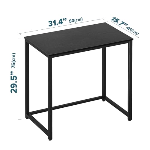 SINPAID Computer Desk 40 inches with 2-Tier Shelves Sturdy Home Office Desk with Large Storage Space Modern Gaming Desk Study Writing Laptop Table, Black Desk