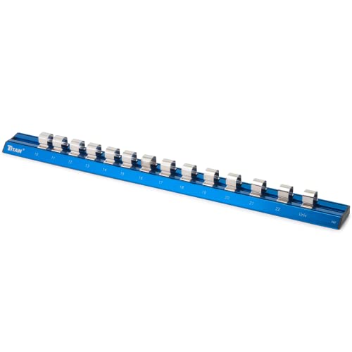 Titan 32098 1/2" Drive Metric Magnetic Aluminum Socket Rail