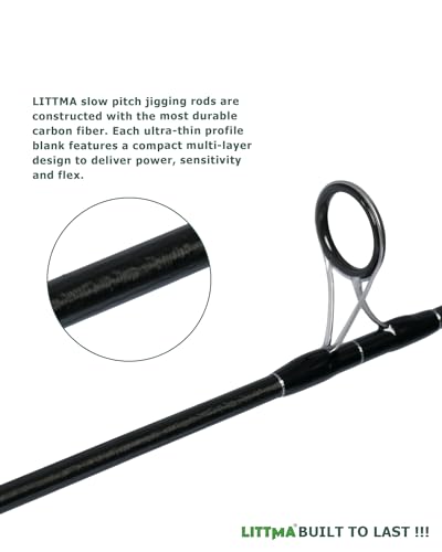 LITTMA—Slow Pitch Jigging Rod LITTMA Jigging Rods Saltwater Jigging Spinning Rod One Piece Inshore/Offshore Rod