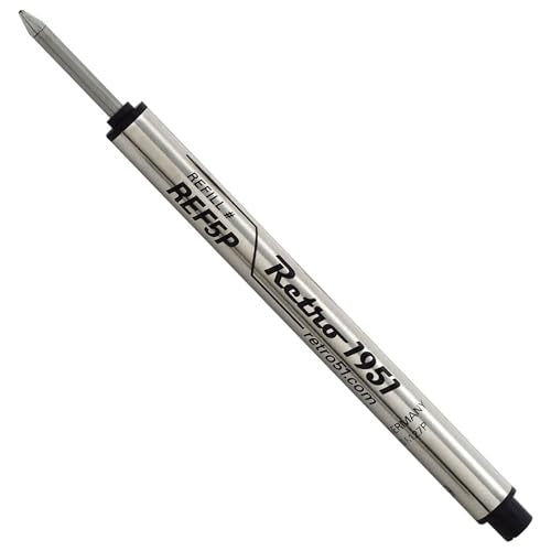Retro 51 Tornado Rollerball Refill Black 3-Pack - Premium German Ink, Smooth Writing, Compatible with Tornado Pens