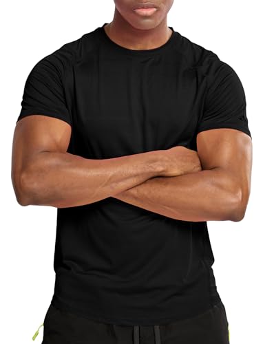 Athletic Shirts for Men Dry Fit Lightweight(Yellow,M)