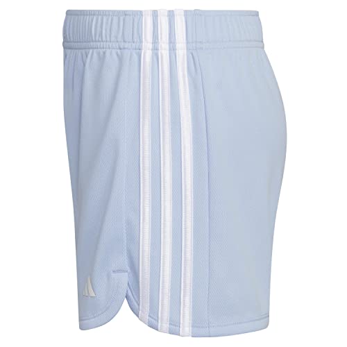 adidas Girls' Big AEROREADY 3-Stripe Pacer Mesh Short, Easy Green, S (7/8)