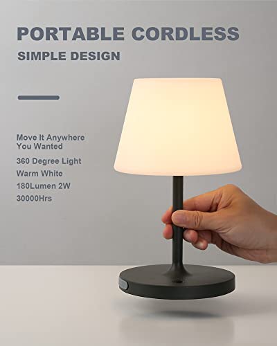 WEILAILUX Outdoor Battery Operated Table Lamp Waterproof, 4000mAh Cordless Table Lamp Rechargeable, Touch Dimmable Desk Lamp, LED Night Light for Patio Camping Restaurant Home, H9.6in, Orange