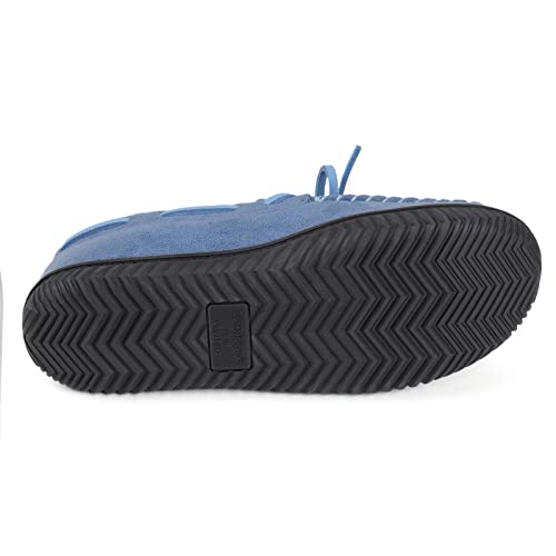 ULTRAIDEAS Men's Luke Microsuede Moccasin Slippers with Tie Indoor Outdoor, Camel, 8