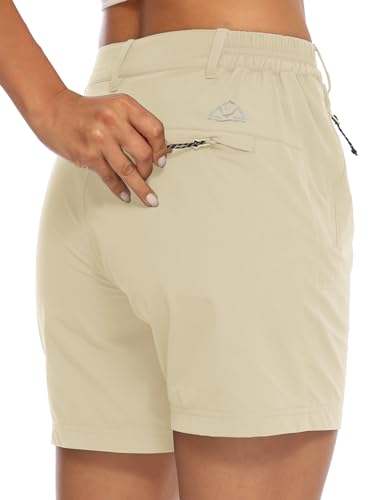 TBMPOY Women's Hiking Golf Shorts Quick Dry with Pockets Lightweight Work Cargo Short Outdoor Active Summer for Women Bean Paste Green XXL