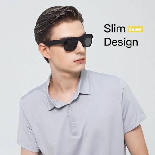 OhO Smart Glasses,Polarized Sunglasses with Bluetooth Speaker,Athletic/Outdoor UV Protection and Voice Control,Unisex
