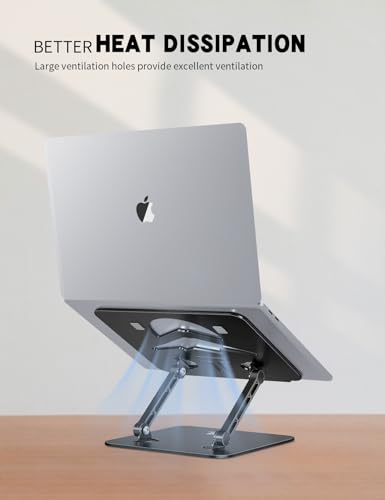 ToBeoneer Laptop Stand for Desk, Adjustable Laptop Stand, Foldable Laptop Riser Portable Computer Stand Compatible with MacBook Air/Pro, Dell XPS, Lenovo, HP and All Laptops up to 15.6 inches (Black)