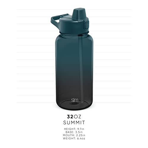 Simple Modern 32oz Water Bottle with Silicone Straw Lid & Motivational Measurement Markers | Reusable BPA-Free Tritan Plastic Lightweight Sports Bottles for Gym | Summit Collection | Sweet Taffy