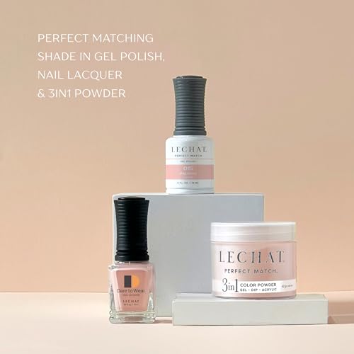 LECHAT - Perfect Match Gel Polish - Crown Royal - Dark Golden Brown with Frost Finish and Fine Gold Glitter - (0.5 Ounce) - Easy Application - Soak Off Formula