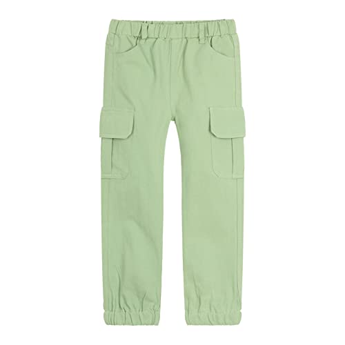 LittleSpring 3T Cargo Pants for Boys Chino Joggers Todder Green Twill School Uniform Clothes