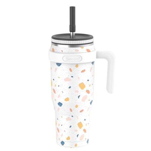 Zenbo 50 oz Glitter Tumbler With Handle, Screw on Lid and Straw | Stainless Steel Insulated Mug Tumbler, Keeps Drinks Cold up to 34 Hours, Fit in Car Cup Holder, Sweat-Proof Body, Dishwasher Safe