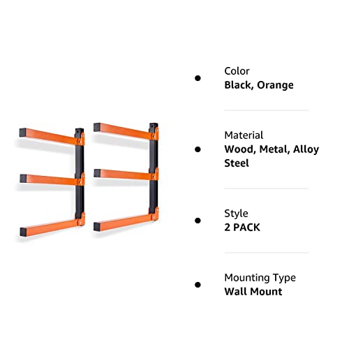 Ultrawall Wall Mount Wood Organizer Racks, Lumber Storage Metal Racks Wood Storage Racks with 3-Level (3 Pack)