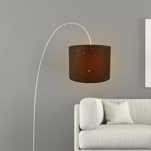 BESTOYARD Star Lamp Shade 13 x 10 Inch Drum Lampshade Shades Black Etching Process Funky Lamp Shades for Table Lamps Light Shade Pendant Light Holder Replacement