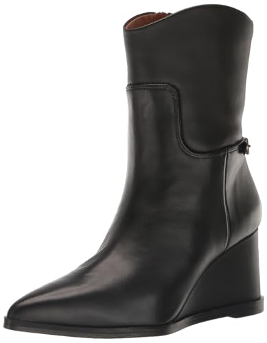 Franco Sarto Womens Etta Pointed Toe Wedge Booties Grey Leather 11 M