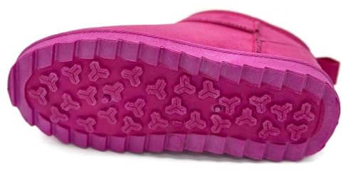 TruFox Kids Girls Mini Short Ankle Boot Soft Fur Lined Warm, Pink, 10