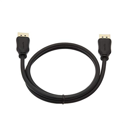 Amazon Basics DisplayPort 1.4 Cable, 32.4Gbps High-Speed, 8K@60Hz, 4K@120Hz, Dynamic HDR and 3D, Gold-Plated Plugs, 3 Foot, Black