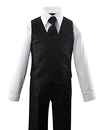 Luca Gabriel Toddler Boys' 5 Piece Classic Fit No Tail Formal White Dress Suit Set with Tie and Vest - Size 6