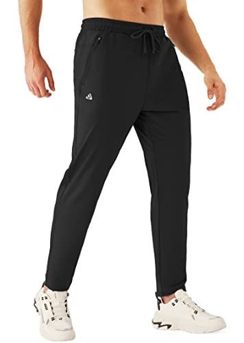 URBEST Men's Stretch Golf Pants with Zipper Pockets Slim Fit Athletic Sweatpants for Men Workout Travel Running Navy 3XL