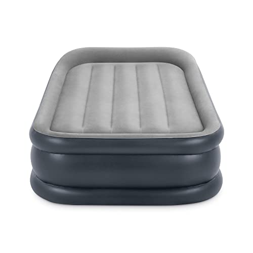 Intex Dura-Beam Series Deluxe Pillow Rest Raised Airbed with Internal Pump & Built-in Pillow, Twin