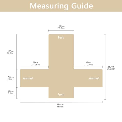 hyha 100% Waterproof Recliner Chair Covers, Non Slip Recliner Cover, Recliner Covers That Stay in Place, Reclining Slipcovers with Pocket, Furniture Protector for Pets, Dog (23.6", Beige)