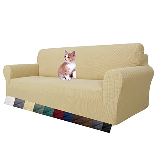 MAXIJIN Chair Covers for Living Room 1 Piece Stretch Sofa Chair Slipcovers with Arms (31"-46") Furniture Protector for Dog Pet Couch Armchair Cover (Chair, Diamond Pattern Light Gray)