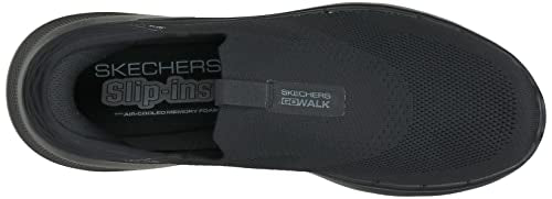 Skechers Men's Gowalk 6 Slip-Ins-Athletic Slip-On Walking Shoes | Casual Sneakers with Memory Foam, Black, 10