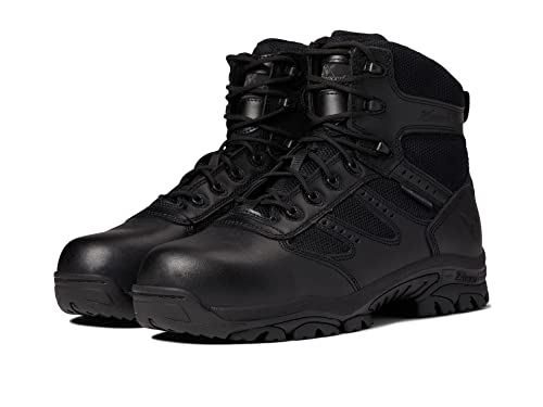 Thorogood Deuce 6” Waterproof Side-Zip Black Tactical Boots for Men and Women with Composite Safety Toe, Full-Grain Leather, and Slip-Resistant Outsole; BBP & EH Rated, Black - 7 M US
